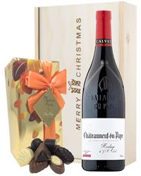 Chateauneuf Du Pape and Chocolate Christmas Gift 