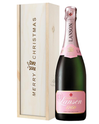 Lanson Rose Champagne Single Bottle Christmas Gift