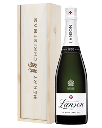 Lanson White Label Champagne Single Bottle Christmas Gift