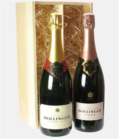 Bollinger Mixed Two Bottle Champagne Gift in Wooden Box