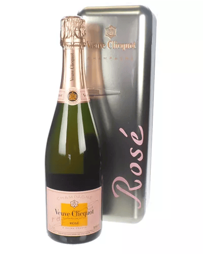 Champagne Veuve Clicquot, Brut Rose, metal fridge box, 750 ml