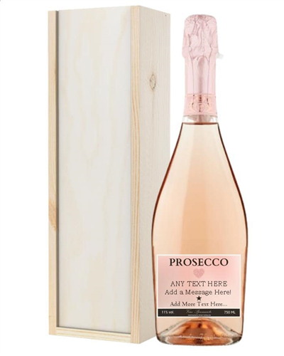 Personalised Prosecco Rose Gift