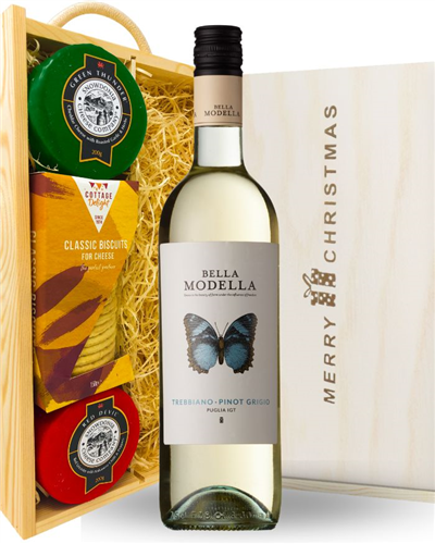 Pinot Grigio Wine and Cheese Christmas Hamper