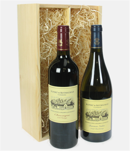 Rupert & Rothschild Mixed Two Bottle Wine Gift in Wooden Box