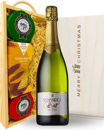 Sparkling Wine and Cheese Christmas Hamper